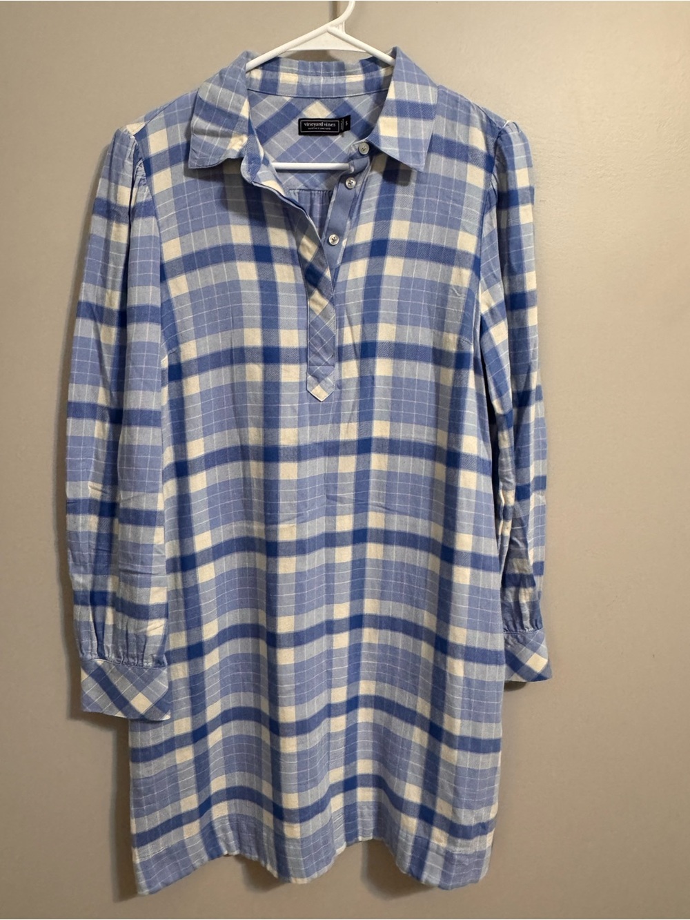 Vineyard Vines Blue Plaid Wool Blend Tunic Dress Small